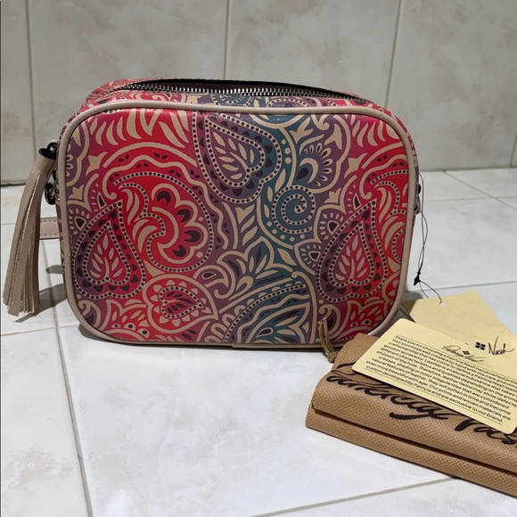 Patricia Nash Josie Leather Crossbody Bag in Greek Ombré Print - Picture 5 of 13